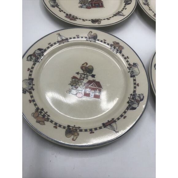 6 International Tableworks Windy Hill by Susan Winget 7.5" Luncheon Plates SET - Picture 6 of 10